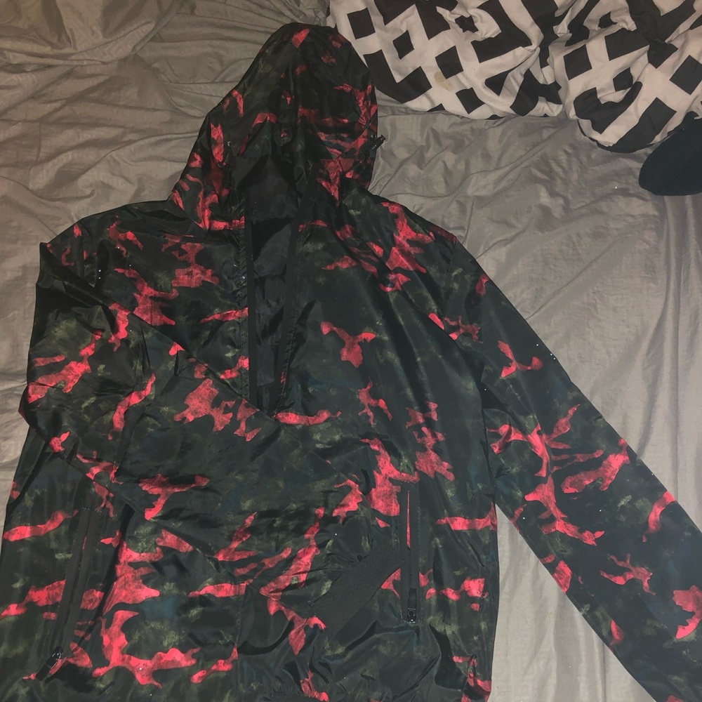 Men’s Red and Black Camo Jacket